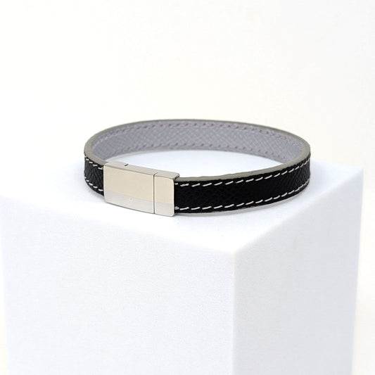 Handmade Black Leather Bracelet