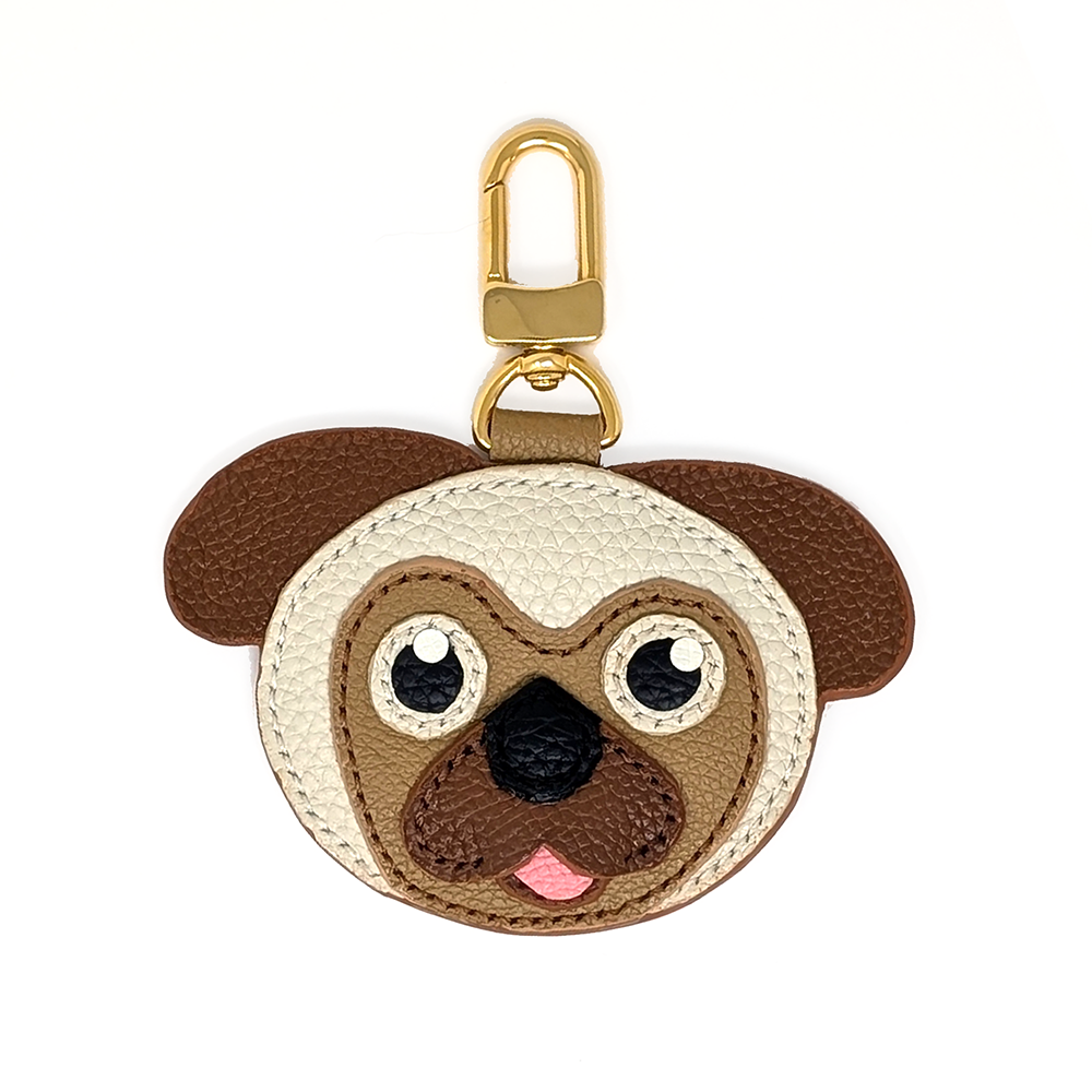 Leather Pug Bag Charm