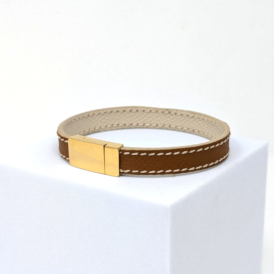 ColorPop Handmade Brown Leather Bracelet