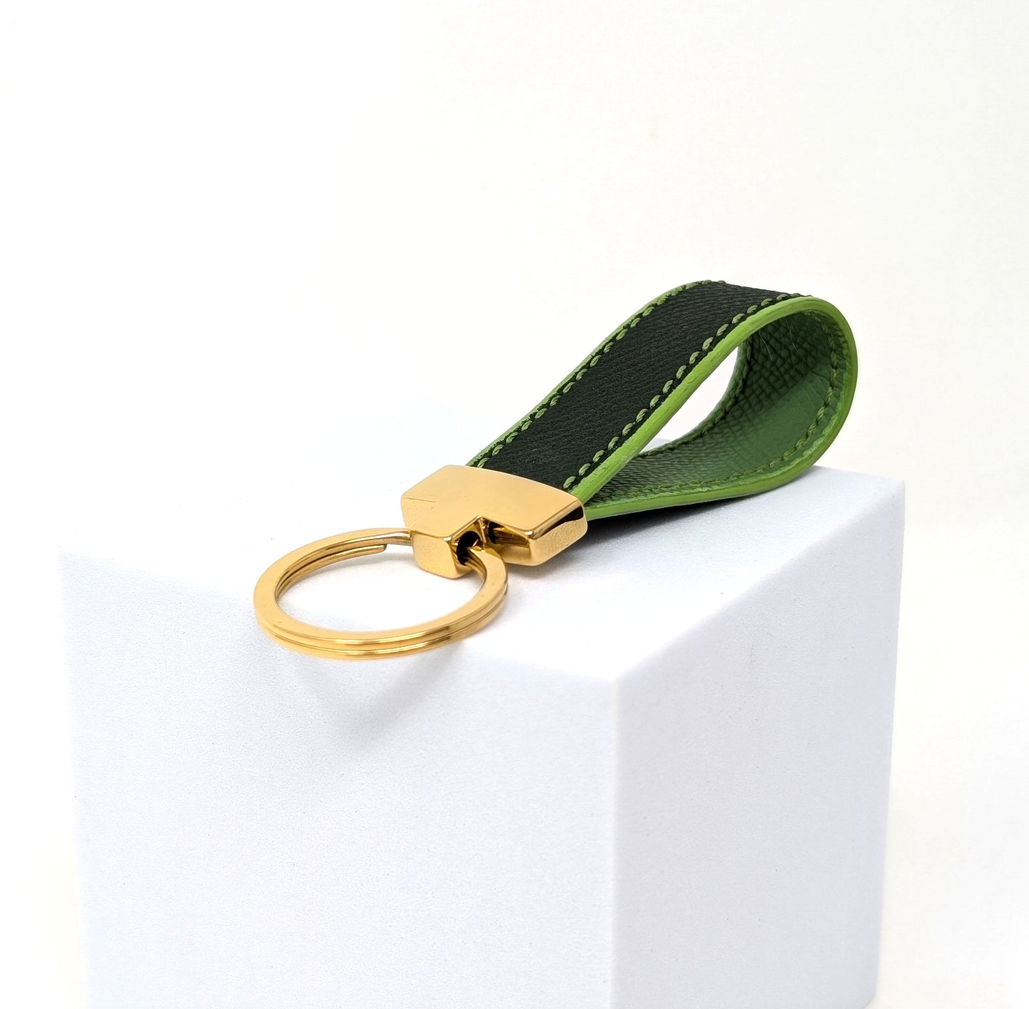 ColorPop Handmade Green Leather Keychain